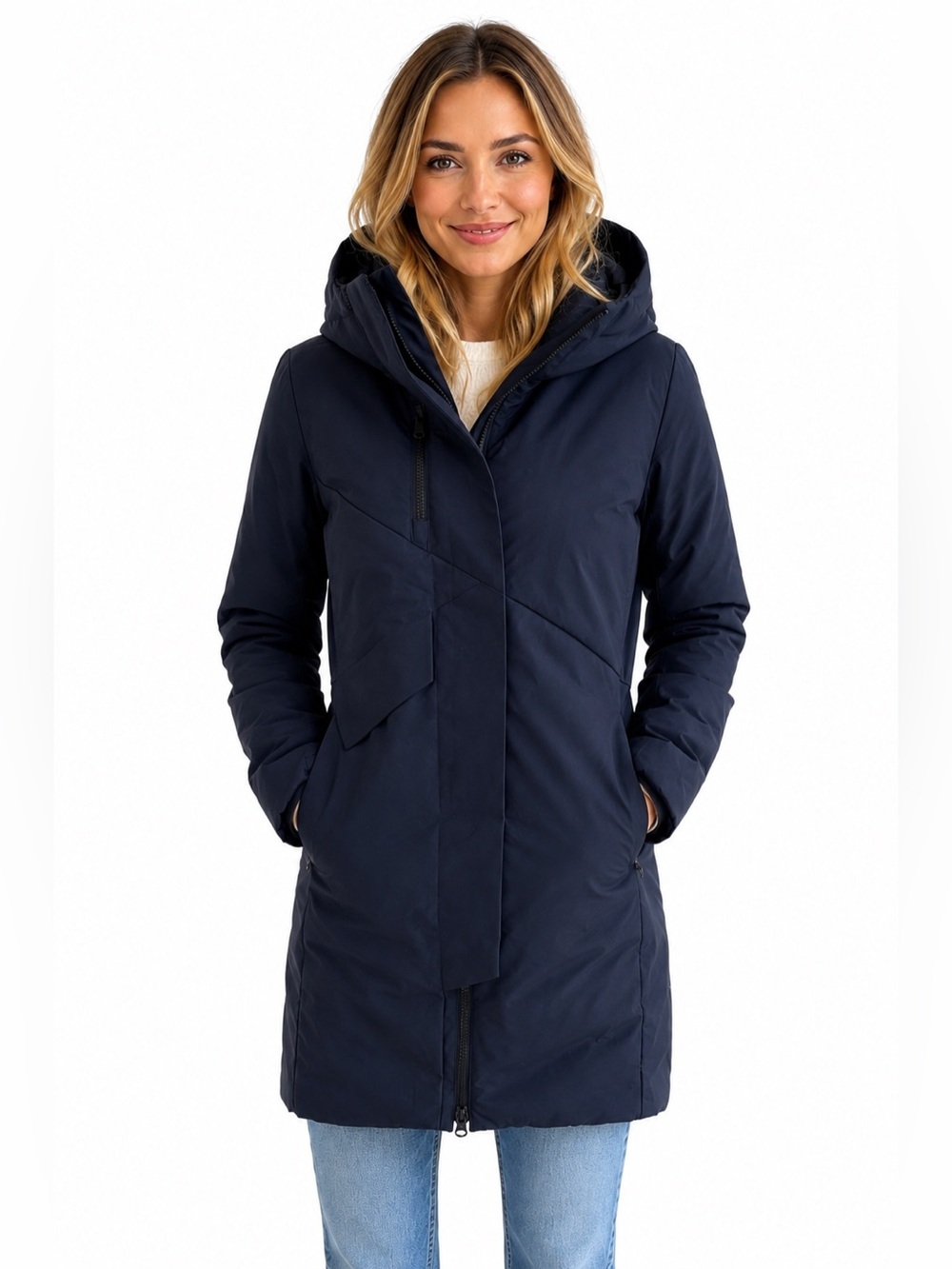 Indyeva - Women's Elegant, Black, Hooded, winter jacket, Ski Jacket, size small